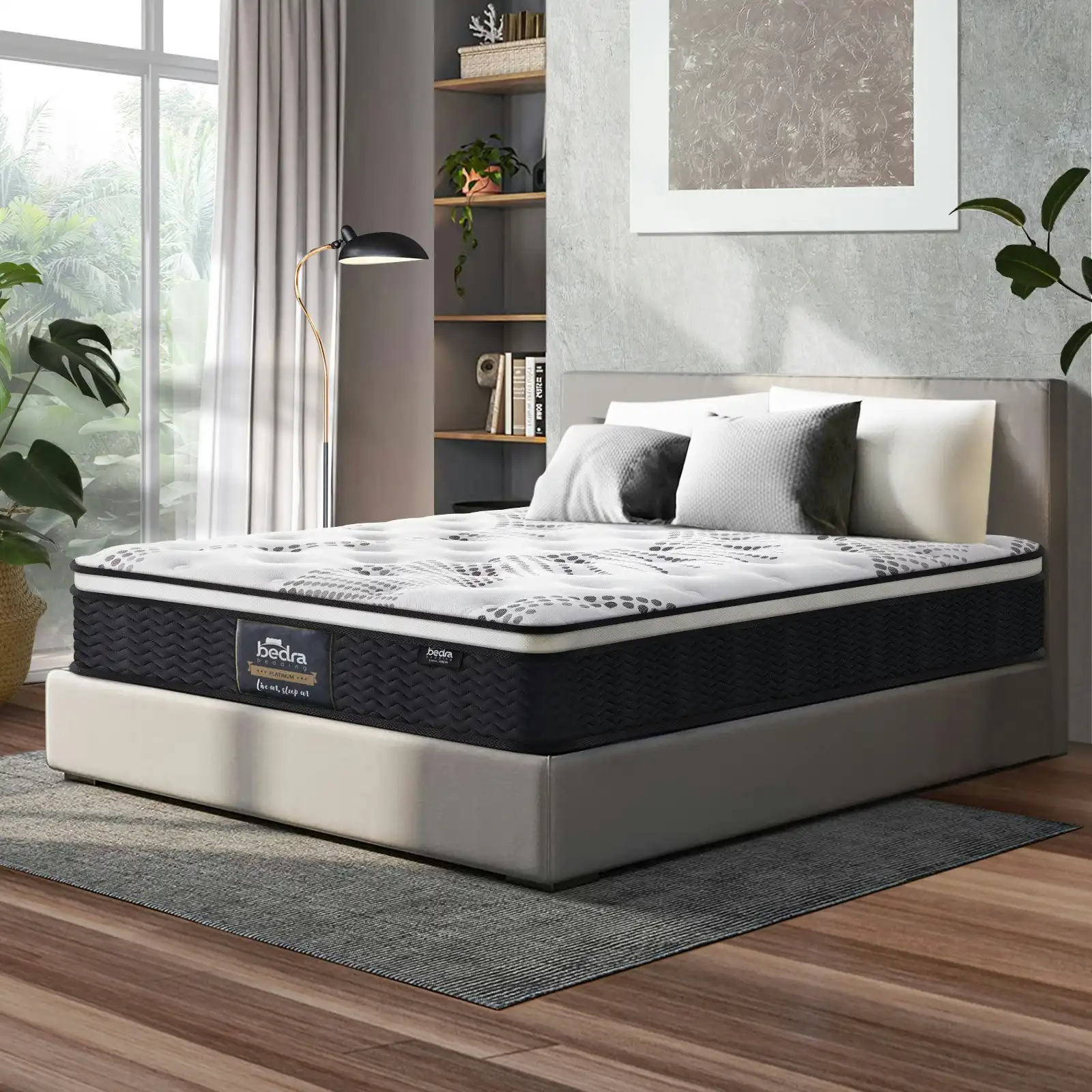 Bedra King Mattress Cool Gel Foam Euro Top Bed Pocket Spring Medium Firm 22cm