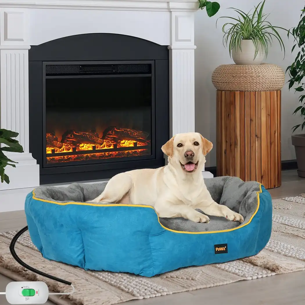 Pawz Electric Pet Heater Bed Heated Mat Cat Dog Heat Blanket Removable Cover L